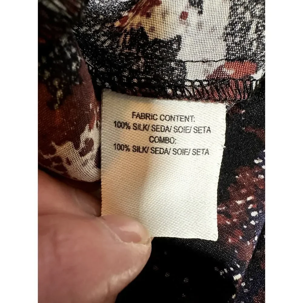 DEREK LAM 10 CROSBY Women's Bell Sleeve Allover Print Mini Dress Black Size 6